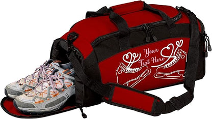 Personalized Figure Skating Duffle Bag with Name – Custom Ice Skating Team Gear Bag for Girls, Competition & Rink Practice Travel Bag