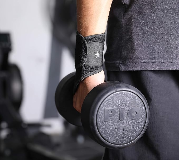 HiRui 2 Pack Wrist Compression Strap and Wrist Brace Sport Wrist Support for Fitness, Weightlifting, Tendonitis, Carpal Tunnel Arthritis, Pain Relief-Wear Anywhere-Adjustable (Black)