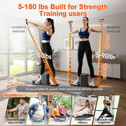 SR3 PRO Smart Home Gym Equipment ，Max 130lbs Resistance Portable Full Body Workout Cable Machine with Ambient Light,at Home Gym | All in One Gym for Travel | Foldable Gym & Home Exercise Equipment