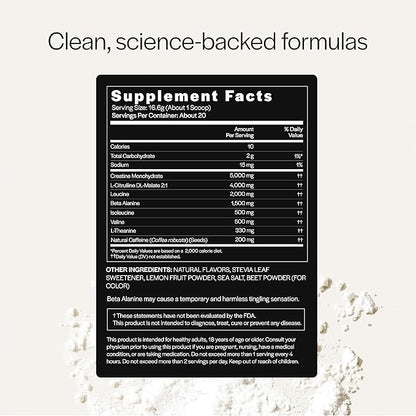 Gainful High Intensity Pre Workout Powder with 200mg Caffeine, 5g Creatine, Strawberry Lemonade Flavor, Supports Energy, Strength, Endurance, & Recovery, BCAAs, Beta Alanine, L-Citrulline, 20 Servings