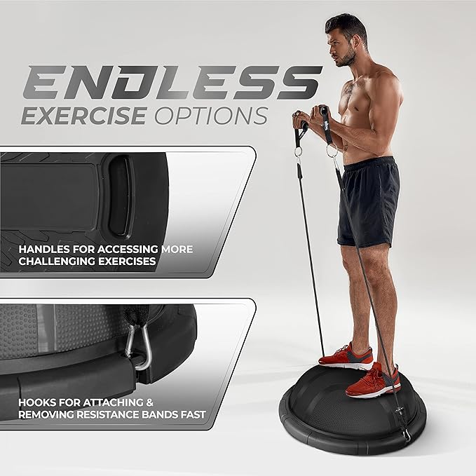 Yes4All 880LBS Half Ball Balance Trainer, Pilates Balance & Stability Ball for Exercises, Home Gym, Floor & Full Body Workouts