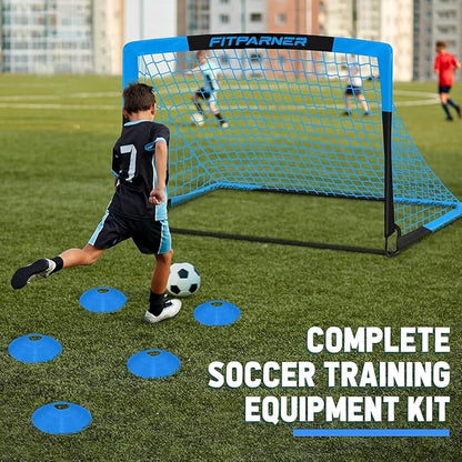Kids Soccer Goals for Backyard Set - 2 Pack of Portable Pop Up Soccer Nets with Ball,Cones,Complete Training Equipment Kit for Toddler,Youth,Kids Age 3-14,Outdoor Sports Game