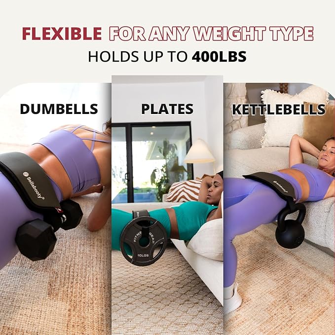 Bellabooty Premium Hip Thrust Belt - Adjustable Exercise Belt for Glutes & Squats, Hip Thrust Pad for Comfort, Versatile Gym Equipment for Home - Weightlifting Belt Support for Women