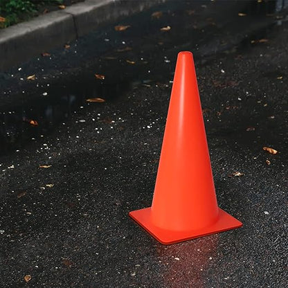15 Inch Traffic Safety Cones, [7 Pack] Orange Parking Cones Training Cones, Plastic Cones for Indoor/Outdoor Activity & Festive Events