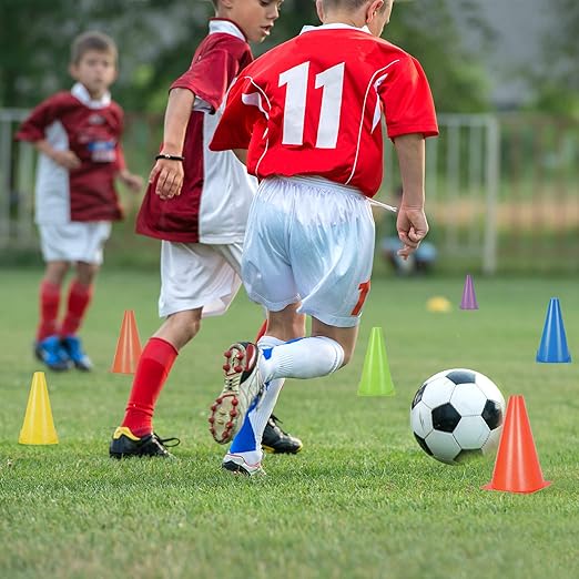 12 Inch Traffic Training Sports Cones, [10 Pack] Green Safety Cones, Soccer Basketball Cones for Drills, Plastic Marker Cones for Indoor/Outdoor Activity & Festive Events