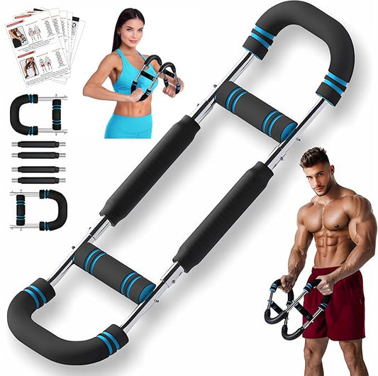 Twister Arm Trainer, Adjustable Resistance Chest Workout Equipment for Men Women, Forearm Biceps Tricep Chest Thigh Exerciser, Portable Spring Home Workout Bar