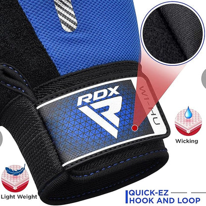 RDX Weight Lifting Gloves Gym Fitness Workout, Anti Slip Padded Full Palm Protection, Ultra Ventilated, Bodybuilding Strength Training HIIT WOD Exercise, Half Finger Men Women Cycling Rowing Climbing