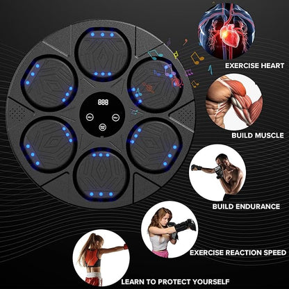 Music Boxing Machine Kit Wall Mounted Smart Boxing Machine & Counter Complete Boxing Kit More Than a Standard Punching Machine for Adults & Youth Bluetooth Punching Machine for Home Boxing Training