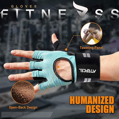 ATERCEL Weight Lifting Gloves Breathable Workout Gloves with Wrist Support for Gym, Exercise, Pull ups, Super Lightweight for Mens and Women, Full Palm Protection