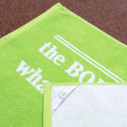 Luzia Workout Towels with Motivational Quotes for Sweat (Pack of 4) - mot-to Lightweight and Super Absorbent for Exercise, Sports, Workout, Fitness, Gym, Yoga, Running and Travel (Green)