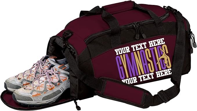 Personalized Women’s Gymnastics Duffel Bag – Custom Name Gym Bag for Girls & Teens – Practice, Competition & Travel Team Gear