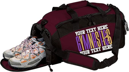 Personalized Women’s Gymnastics Duffel Bag – Custom Name Gym Bag for Girls & Teens – Practice, Competition & Travel Team Gear