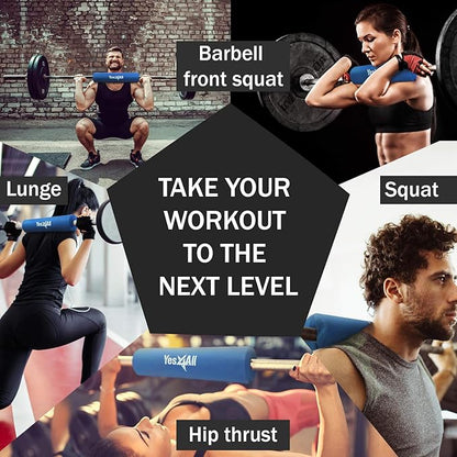 Yes4All Ergonomic Foam Bar Pad, Olympic Barbell Squat & Neck Pad for Squats, Hip Thrusts & Weight Lifting Bar