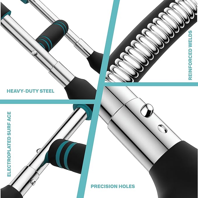 PRIMEFLOW Power Twister Bar – Adjustable 40/50/60KG Chest Expander Arm Exerciser with Heavy‑Duty Spring & Non‑Slip Handles for Upper Body Workout