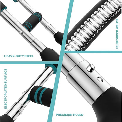 PRIMEFLOW Power Twister Bar – Adjustable 40/50/60KG Chest Expander Arm Exerciser with Heavy‑Duty Spring & Non‑Slip Handles for Upper Body Workout