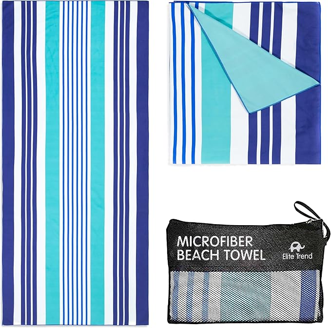 Elite Trend Microfiber Beach Towel - Extra Large 78x35 Inch Sand Free Quick Dry Towel for Travel, Swimming, Pool, Yoga, Hiking, Camping – Lightweight Fast Drying Microfiber Towel Compact for Adults