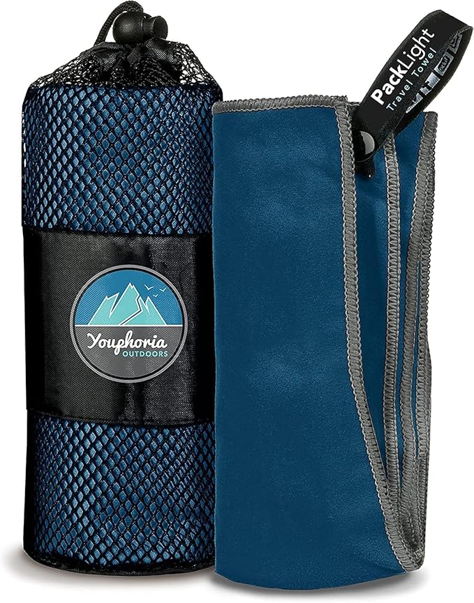 Youphoria Microfiber Travel Towel Fast Drying Lightweight - Quick Dry Towel for Camping, Beach, Backpacking, Hiking & Sport