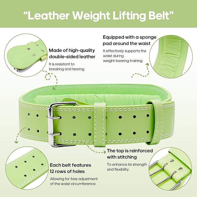 Women's Weight Lifting Belt 4 Inch Wide, Gym Powerlifting Belt for Women with Padded Lumbar Support, Adjustable Fitness Belt for Deadlift, Squats, Cross Training & Workout
