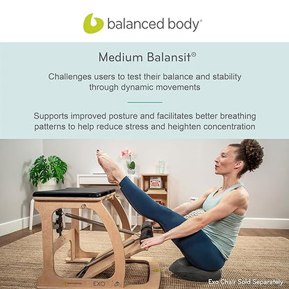 Balanced Body Balansit, Balancing Seat Cushion for Pilates Workouts, Posture Control, and Core Strength, Pilates Equipment for Home or Pilates Studio Use, Medium (25-50 kg/124-154 lb)