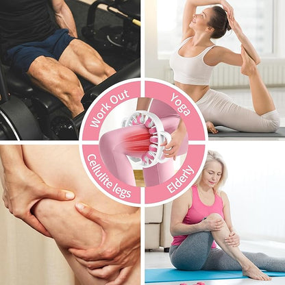 Massager Roller for Cellulite & Lymphatic Drainage – Fascia Muscle Roller Stick for Legs, Thighs, Calf – Deep Tissue Massage Tool for Pain Relief, Body Sculpting, Anti-Cellulite, Athletes Recovery