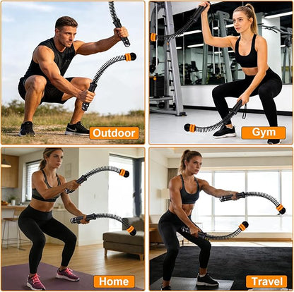 Adjustable Ropeless Battle Ropes with Weights — Portable Cordless Home Gym Equipment for Men & Women, Quiet Low-Impact Full-Body Workout Tool, Ideal for HIIT, Cardio, Strength & Fat Burning (Black)