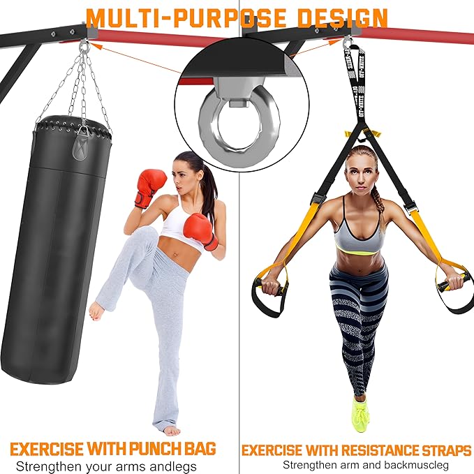 Pull Up Bar Wall Mounted, Heavy Duty 650 lbs Capacity Chin Up Bar, 48" Multi-Grip Strength Training Pull-up Bars, for Home Gym Garage/Backyard Total Body Workout, Ease Of Use Mounting