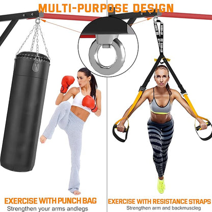Pull Up Bar Wall Mounted, Heavy Duty 650 lbs Capacity Chin Up Bar, 48" Multi-Grip Strength Training Pull-up Bars, for Home Gym Garage/Backyard Total Body Workout, Ease Of Use Mounting