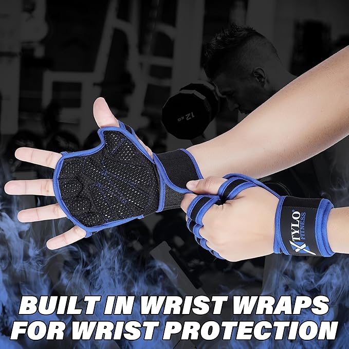 Xtylo Int Workout Gloves for Men & Women Weight Lifting Gloves with Wrist Support, Full Palm Protection, Non-Slip Grip–Gym,Training, Rowing, Cycling, Fitness Sizes S,M,L,XL