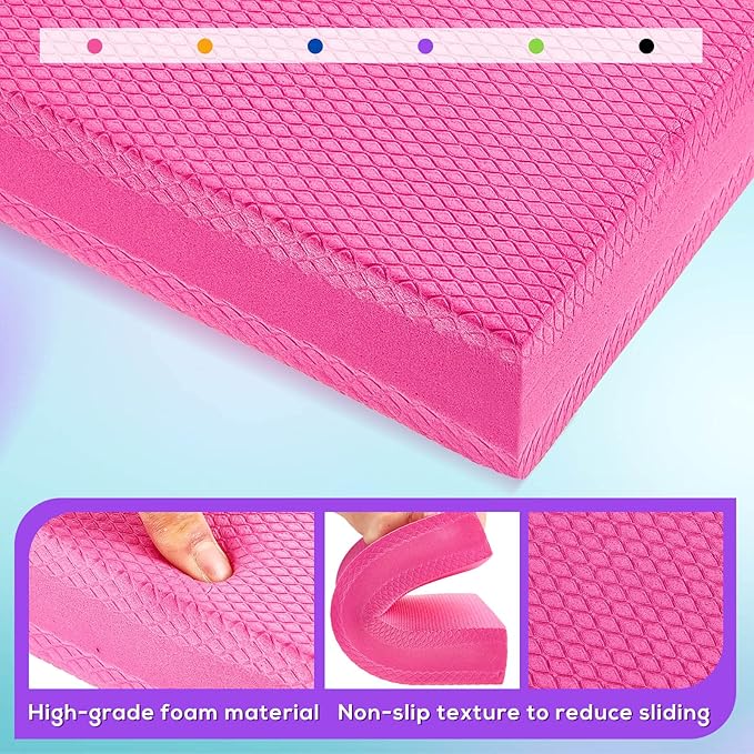 Hanaive Balance Pad Foam Pad Yoga Mat Trainer Non Slip Cushion Exercise Knee Mat for Fitness Stability Stretching, Pilates, Physical Therapy, Core Trainer, 11.81 x 7.87 x 1.97 Inch