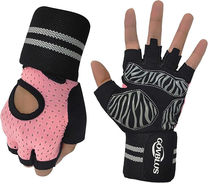 Workout Gloves for Men and Women,Gym Gloves for Weight Lifting with Wrist Support,Exercise,Rock Climbing, Biking,Training,Fitness,Pull up,Fingerless, Breathable and Snug fit