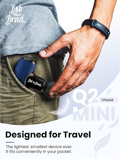 BOB AND BRAD Q2 Mini Massage Gun, Pocket-Sized Deep Tissue Massager, FSA Portable Percussion Muscle Massager Gun, Ultra Small & Quiet Travel Massage Gun for Pain Relief, HSA Eligible
