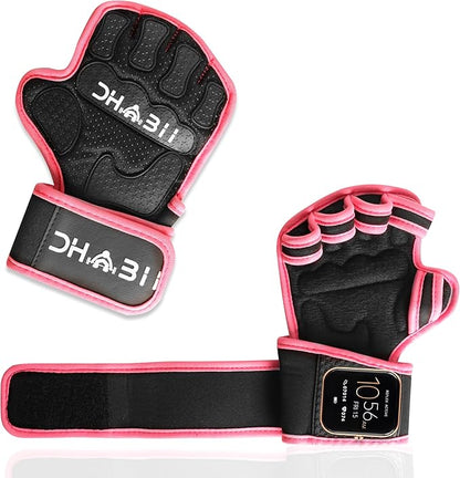 Workout Gloves for Men & Women, Smartwatch Compatible Ventilated Gym Gloves with Wrist Wrap Support, Breathable Weight Lifting Gloves for Fitness, Training & Cycling with Excellent Grip