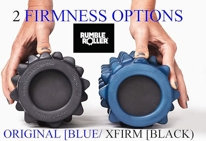 RumbleRoller - Extra Firm Textured Muscle Foam Roller Manipulates Soft Tissue Like A Massage Therapist (Black, Mid Size)