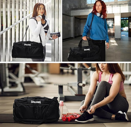 Spalding Gym Bag for Men & Women Duffle Bag with Wet & Shoe Compartment - 55L Capacity Large Workout Bags for Travel, Sports