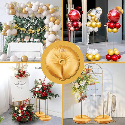 8 Pcs Golden Water Bags for Weight, Upgraded Weights for Backdrop Stand, Balloon Arch Weights for Wedding Birthday Party Arch Backdrop Stand, Metal Arch Frame Base, Thickened Water Fillable Base