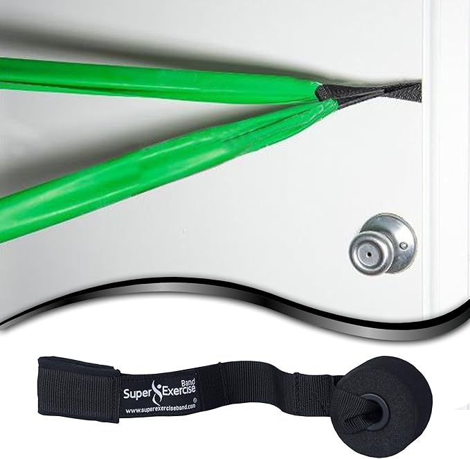 USA Heavy Duty 15" Long Door Anchor Attachment. Thick Anchor Wheel to Protect Door and Neoprene Padded Loop to Protect Resistance Bands. Plus an Exclusive iPhone App and E-Book.