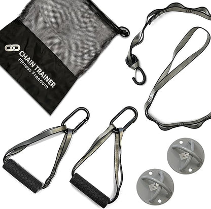 Portable Home Gym Multi-functional Basic Fitness Freedom Workout Equipment Comes in Basic, Intermediate, Advanced or Deluxe Sizes and Comes in Black or Silver