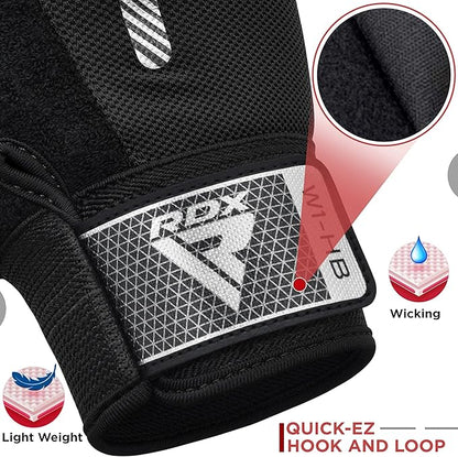 RDX Weight Lifting Gloves Gym Fitness Workout, Anti Slip Padded Full Palm Protection, Ultra Ventilated, Bodybuilding Strength Training HIIT WOD Exercise, Half Finger Men Women Cycling Rowing Climbing