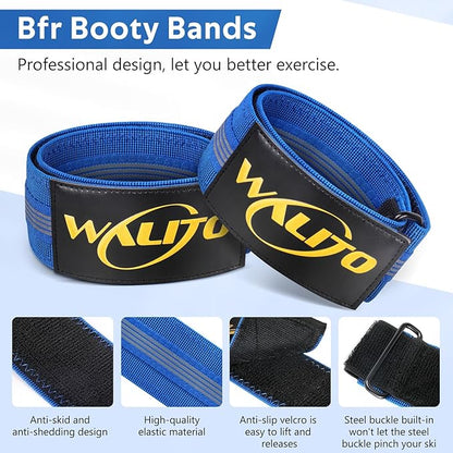 BFR Booty Bands for Women Glutes - Blood Flow Restriction Bands with Weekly Plan for Legs, Butt & Hip Building, Occlusion Bands for Workouts, Best Fabric Bands for Squat Butt & Thigh