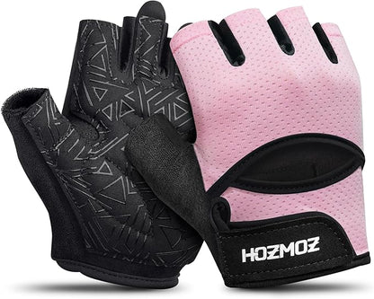 Ventilated Weight Lifting Gloves, Thick Padded Workout Gym Gloves with Full Palm Protection & Grip & Shock Absorption for Women & Men's Fitness Exercise Training