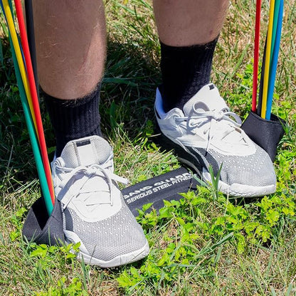 Serious Steel Resistance Tube Band Set Includes Handles, Door Anchor and Ankle Straps (100 lbs Set or 165 lbs Set)