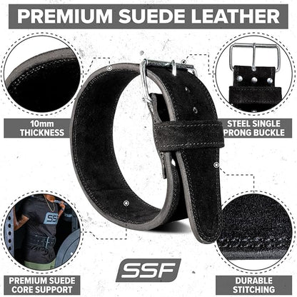 SERIOUS STEEL FITNESS Leather Weight Lifting Belt | Powerlifting, Weightlifting & Exercise Belt | 4" Wide & 10mm Thick