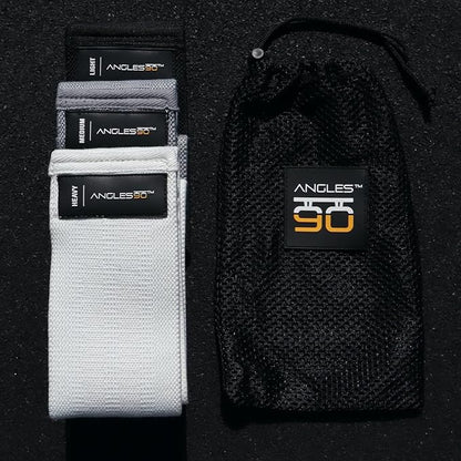 A90 Fabric Resistance Bands Set - Non-Slip for Glutes, Hips & Thighs - for Kickbacks, Squats & Hip Rotation, Exercise & Stretch - Resistance Band