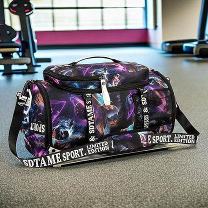 Gym Duffle Bag Backpack with Shoe Compartment,4 ways Travel Backpack for Women and Men,Multi-Functional Weekender bag with Waterproof Layer&Laptop Compartment for Fitness, Travel,Camping