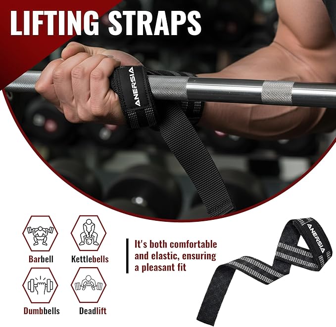 10 in 1 Barbell Pad Set for Squats & Hip Thrust – Barbell Pad with Resistance Bands, Lifting Straps, Ankle Straps & Barbell Clamps – Weightlifting Accessories Kit for Home Gym