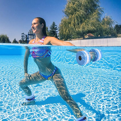 Carperipher Water Aerobics Set for Aquatic Exercise, Pool Fitness Equipment Foam Water Dumbbell Set, New Upgrade Aquatic Dumbbells and Foam Swim Aquatic Cuffs, Water Workout Fitness Tool