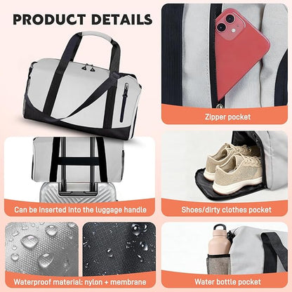 Yoga Mat Bag, Gym Workout Bag with Water Bottle Pocket, Pilates Bag for Women with Wet & Dry Pocket, Yoga Bags and Carriers Fits All Your Stuff, Yoga Tote Bag for Sports Travel Office