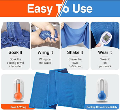 4Monster Cooling Towel for Neck and Face,Microfiber Cold Towel for Hot Weather,Quick Dry Ice Chilly Towel Cooling Rags for Neck Stay Cold for Gym,Yoga,Sport,Running,Camping,(40 x 12 inches, Gray)