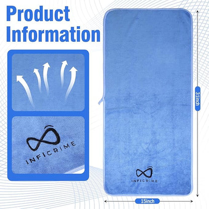2 Pack Microfiber Gym Towels, 380 GSM 15"x31" Bigger Size Super Soft Quick-Drying Towels for Workout, Yoga, Fitness, Sports, Sweat Absorbent & Lightweight
