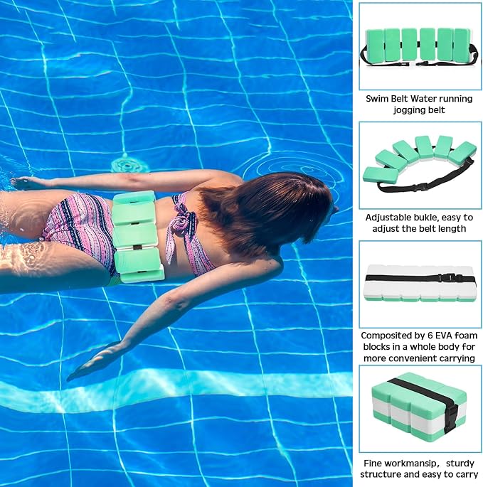 5 Pcs Pool Aquatic Exercise Set Including 2 Lightweight Water Dumbbells, 2 Ankle Swimming Weights, and Swim Belt Water Exercise Equipment for Aquatic Aerobics